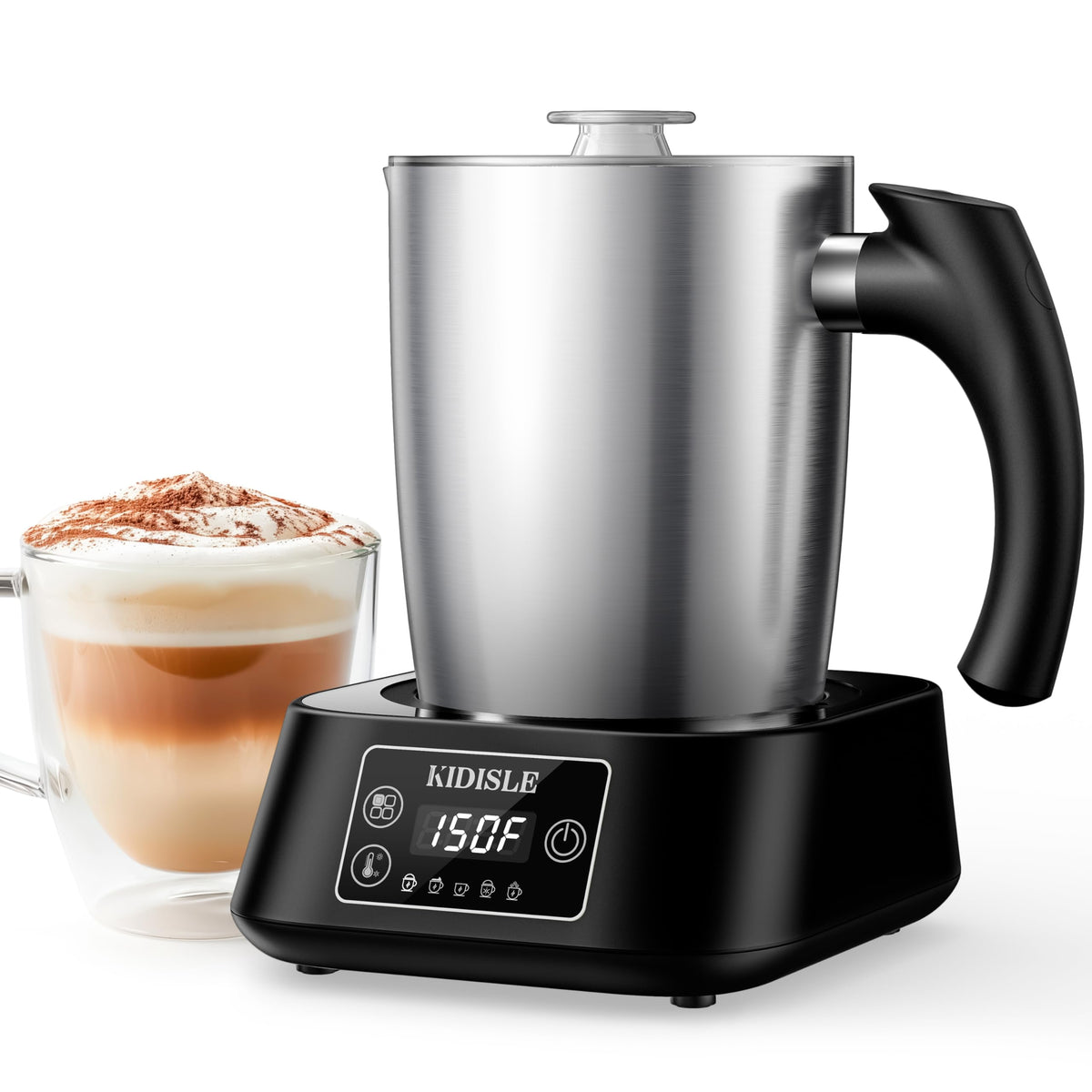 KIDISLE espumador de leche 5-en-1 para espuma cremosa en capuchinos