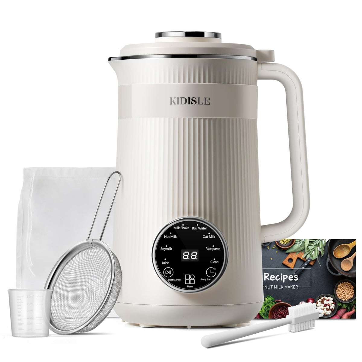 KIDISLE licuadora para leche de nuez, 32 onzas, lista para bebidas caseras.