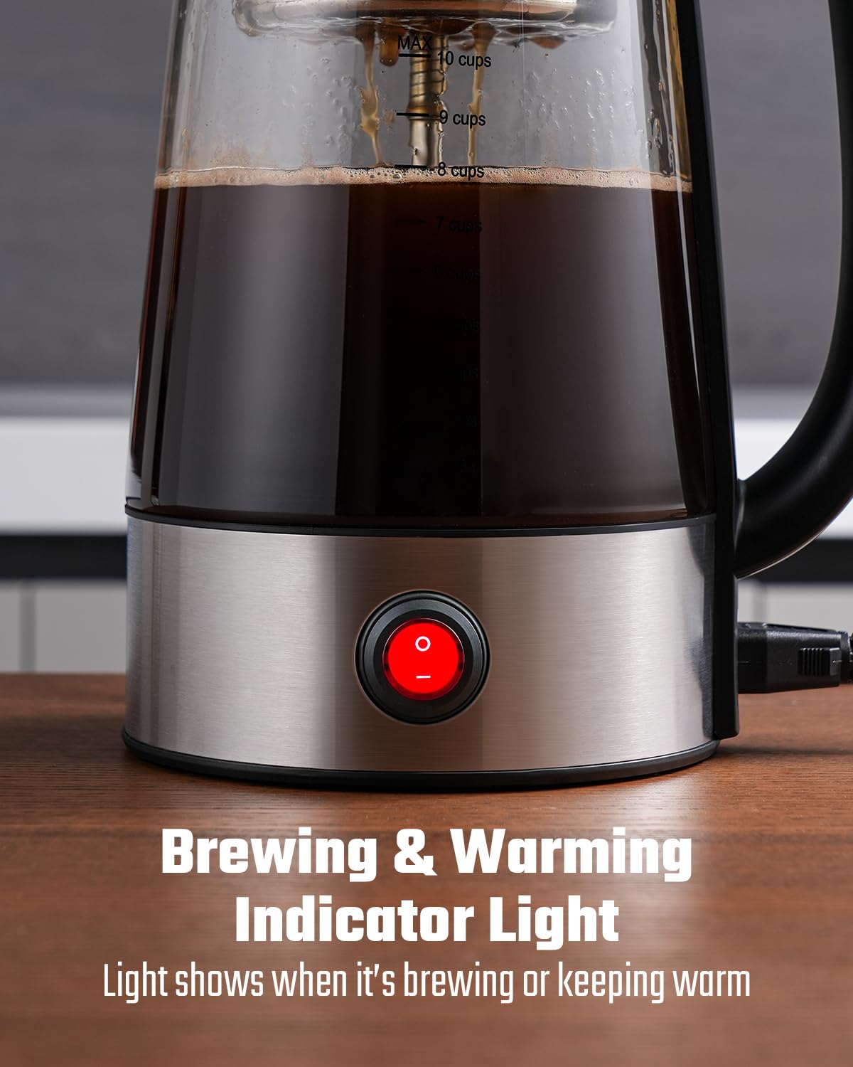 KIDISLE Percolator con mango de tacto frío para un vertido seguro y cómodo.
