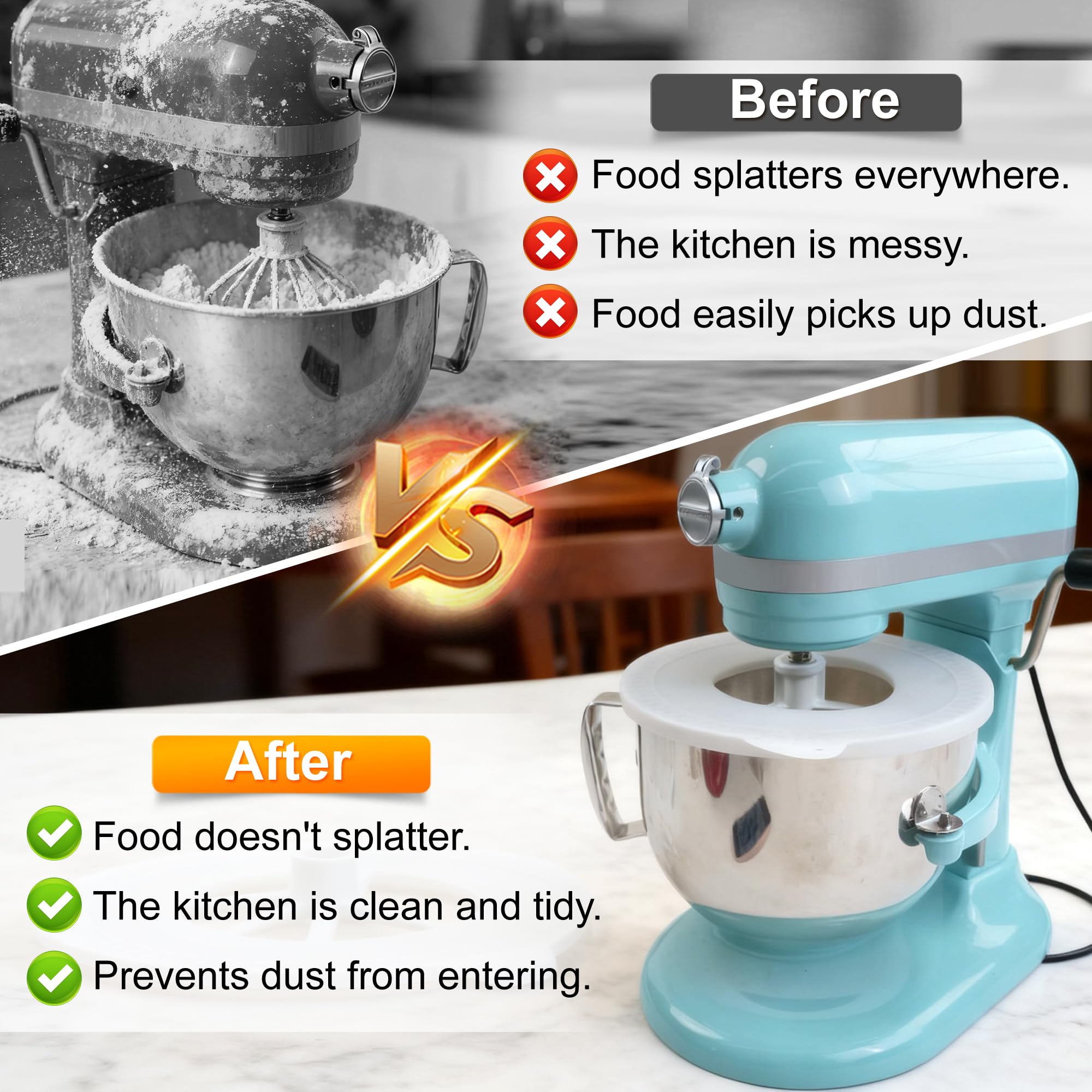 KIDOT tapa de silicona para KitchenAid 6cuartos, compatibilidad segura y práctica
