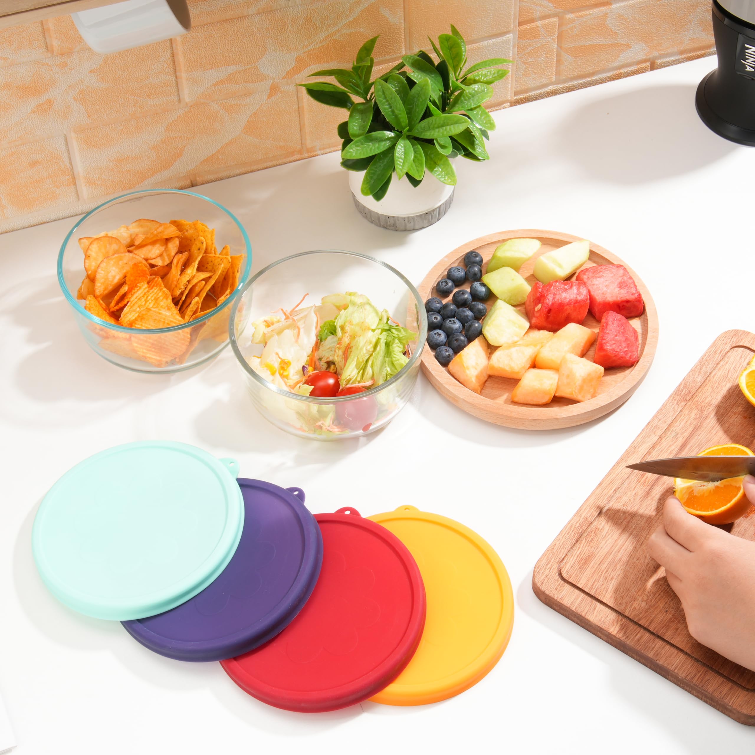 Kiicii juego de 4 tapas para cuencos de vidrio