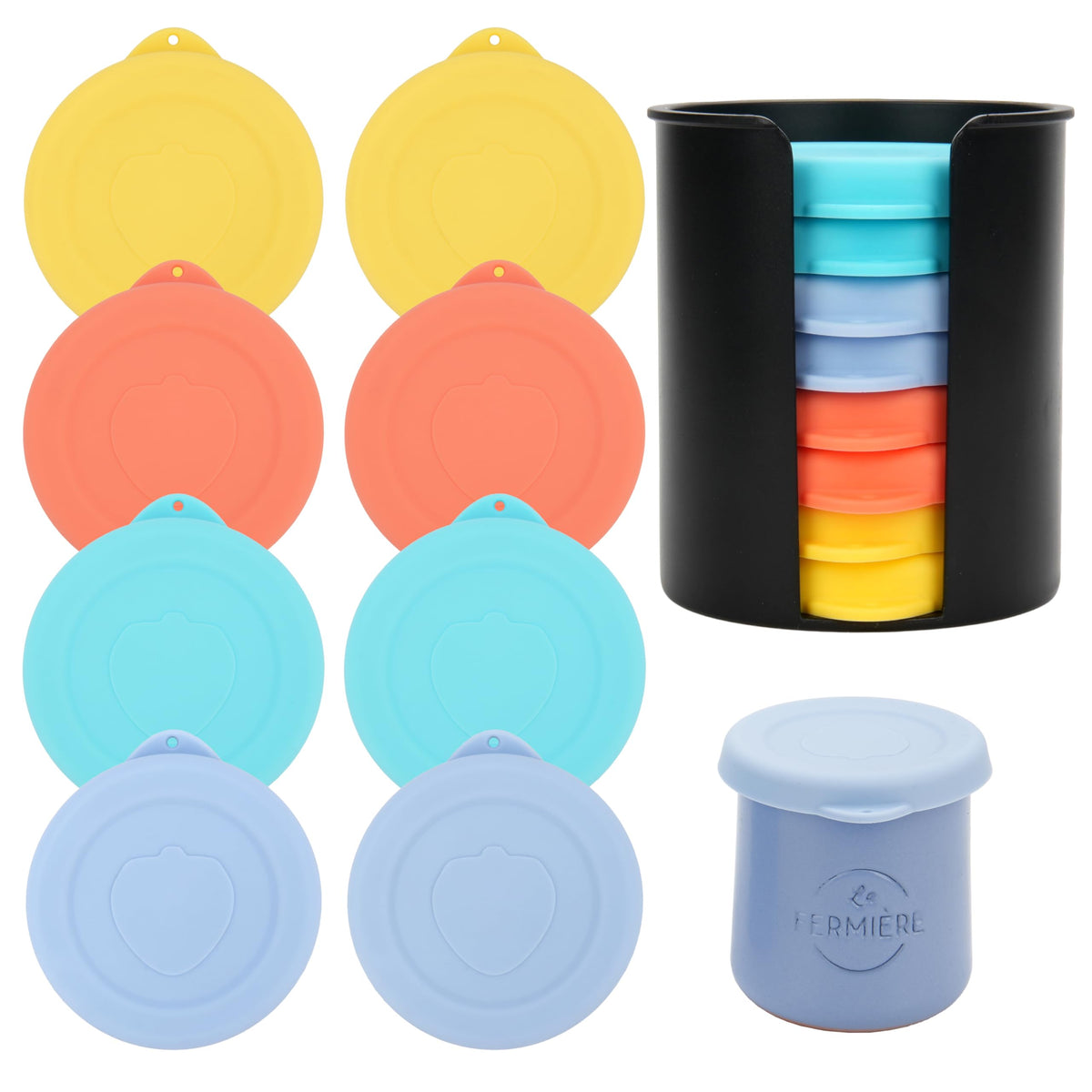 Kiicii tapas yogur tarros 8 piezas: repuestos seguros para conservar yogur frescos.