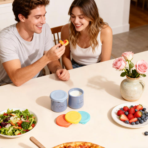 Kiicii tapas para yogur: fáciles de limpiar y reutilizables.