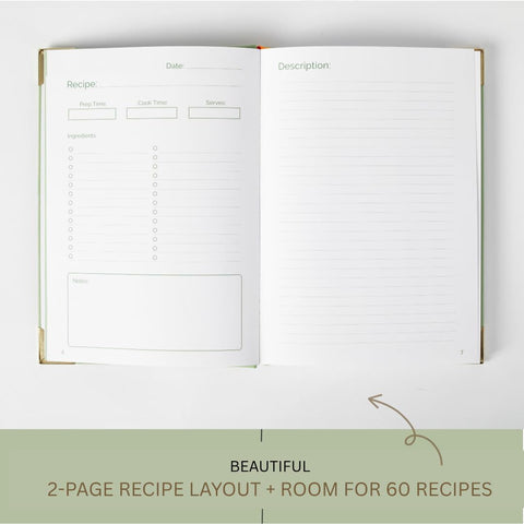 Kikaze libro de recetas con bolsa trasera para notas o tarjetas