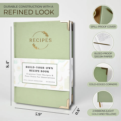 Kikaze libro de recetas con esquinas doradas reforzadas para uso diario