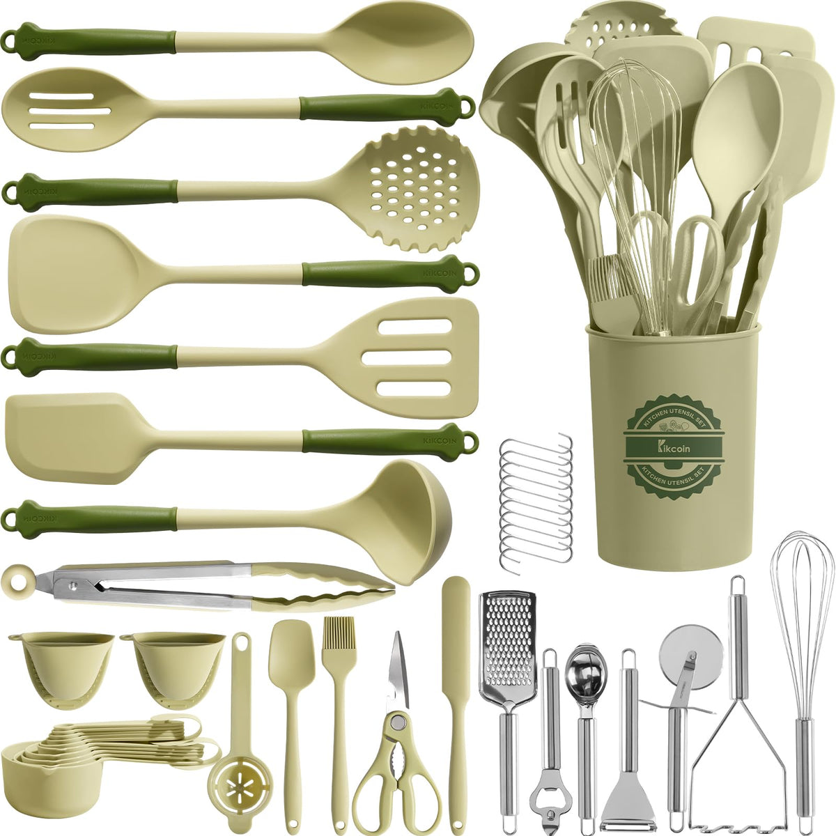 Kikcoin 43 piezas de utensilios para cocina, conjunto completo para múltiples recetas.