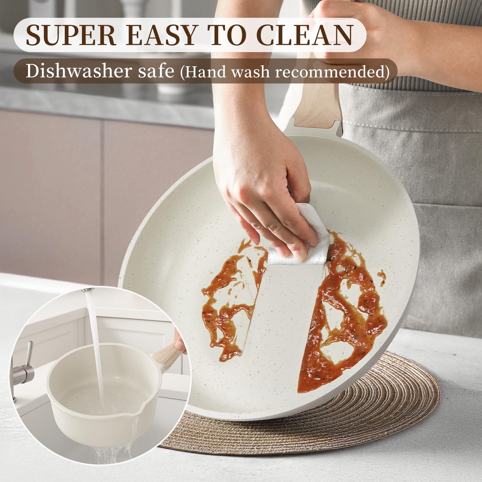 Kikcoin acabado ceramico blanco, cocina sana y limpieza sencilla.