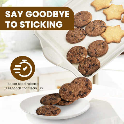 Kikcoin bandeja mediana para galletas, 15.7x10.2 pulgadas, liberación fácil