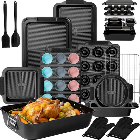 Kikcoin bandejas apilables para horno, ahorro de espacio en tu cocina.