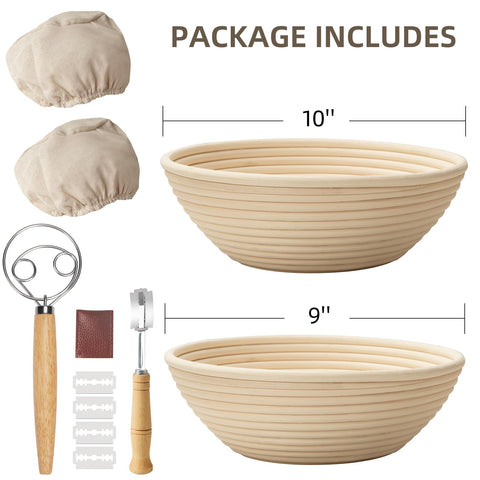 Kikcoin Banneton de 10 pulgadas para pan con volumen y textura definida.