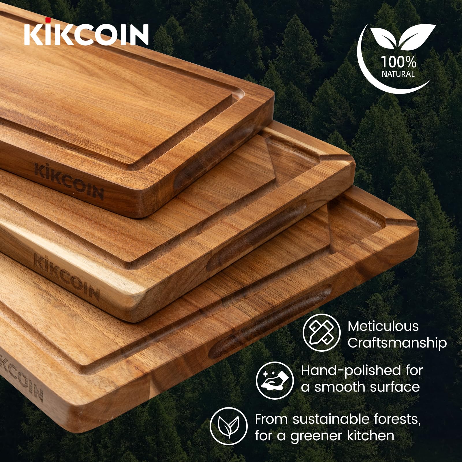 Detalle del grano natural y acabado artesanal de Kikcoin