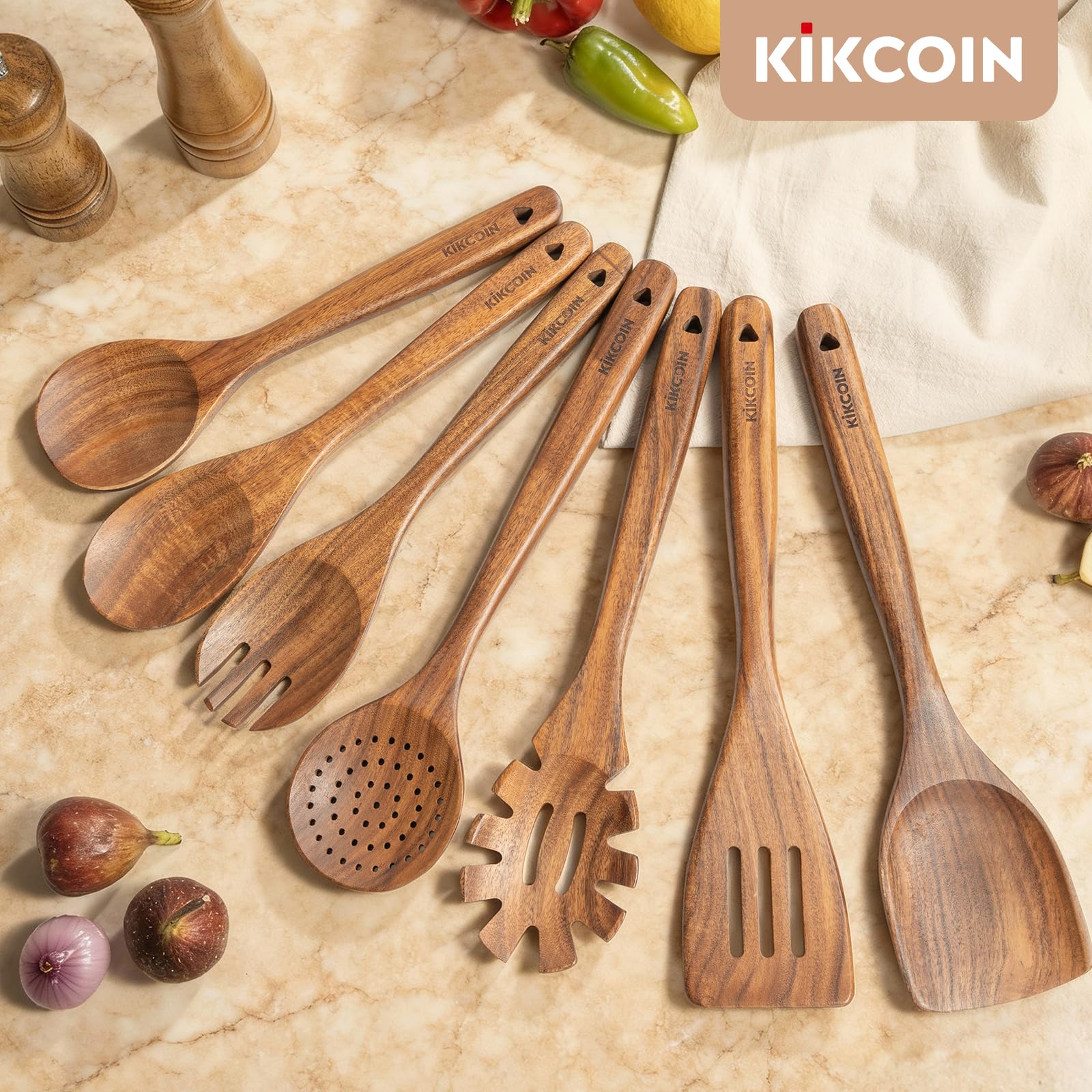 Empaque elegante para utensilios de teca, ideal como regalo