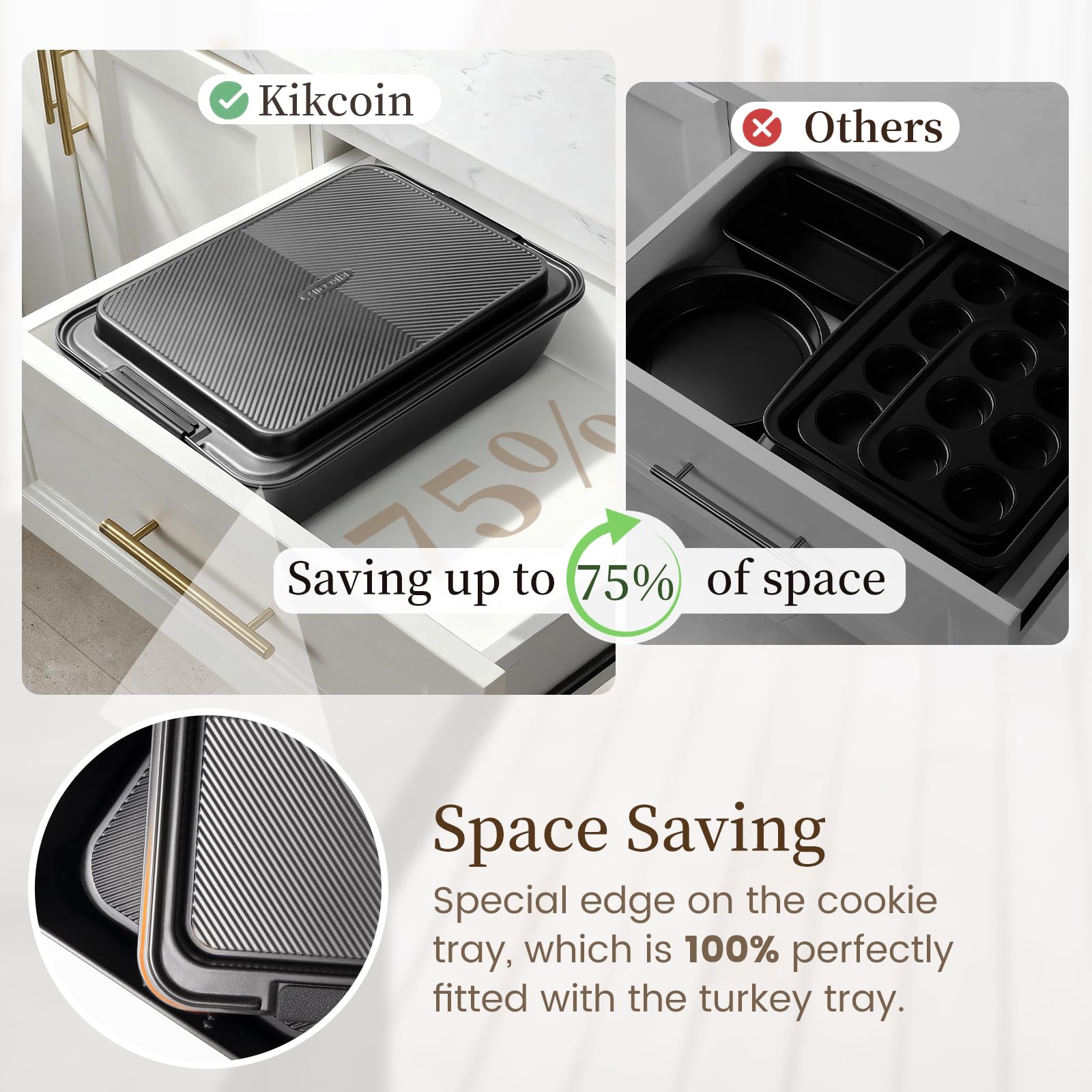 Kikcoin recubrimiento libre de PTFE, PFAS, PFOA y BPA para cocinar seguro.
