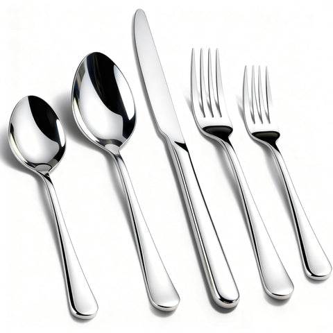 Kikcoin set cubiertos 40 piezas para 8 personas, servicio completo y elegante