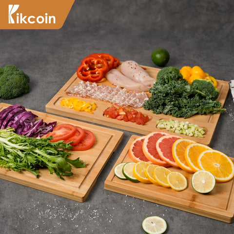 Kikcoin tablas de bambú duraderas para uso diario en cocina.