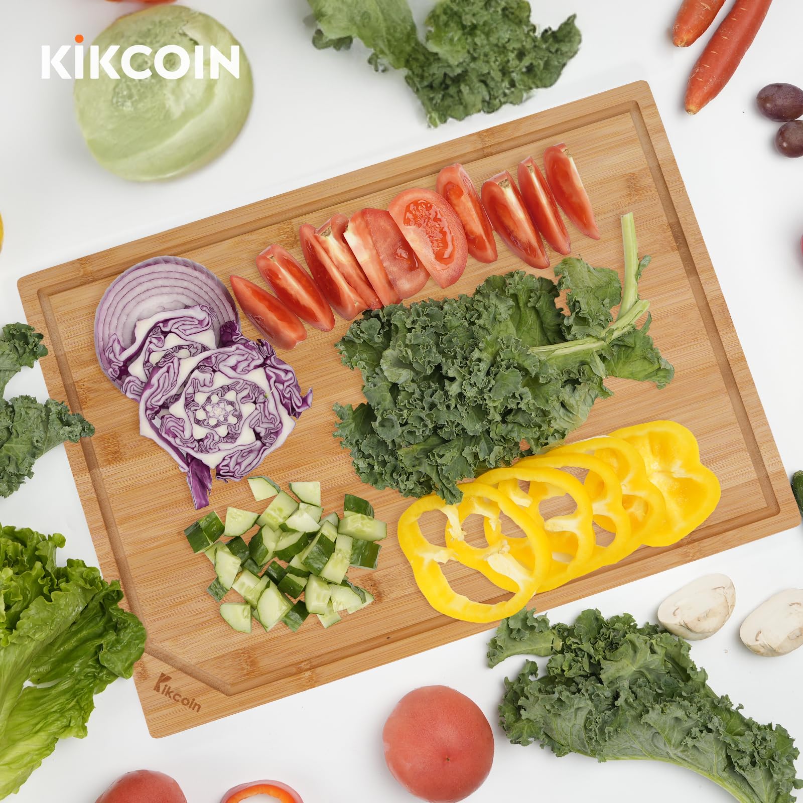 Kikcoin tabla de bambú regalo práctico para cocineros