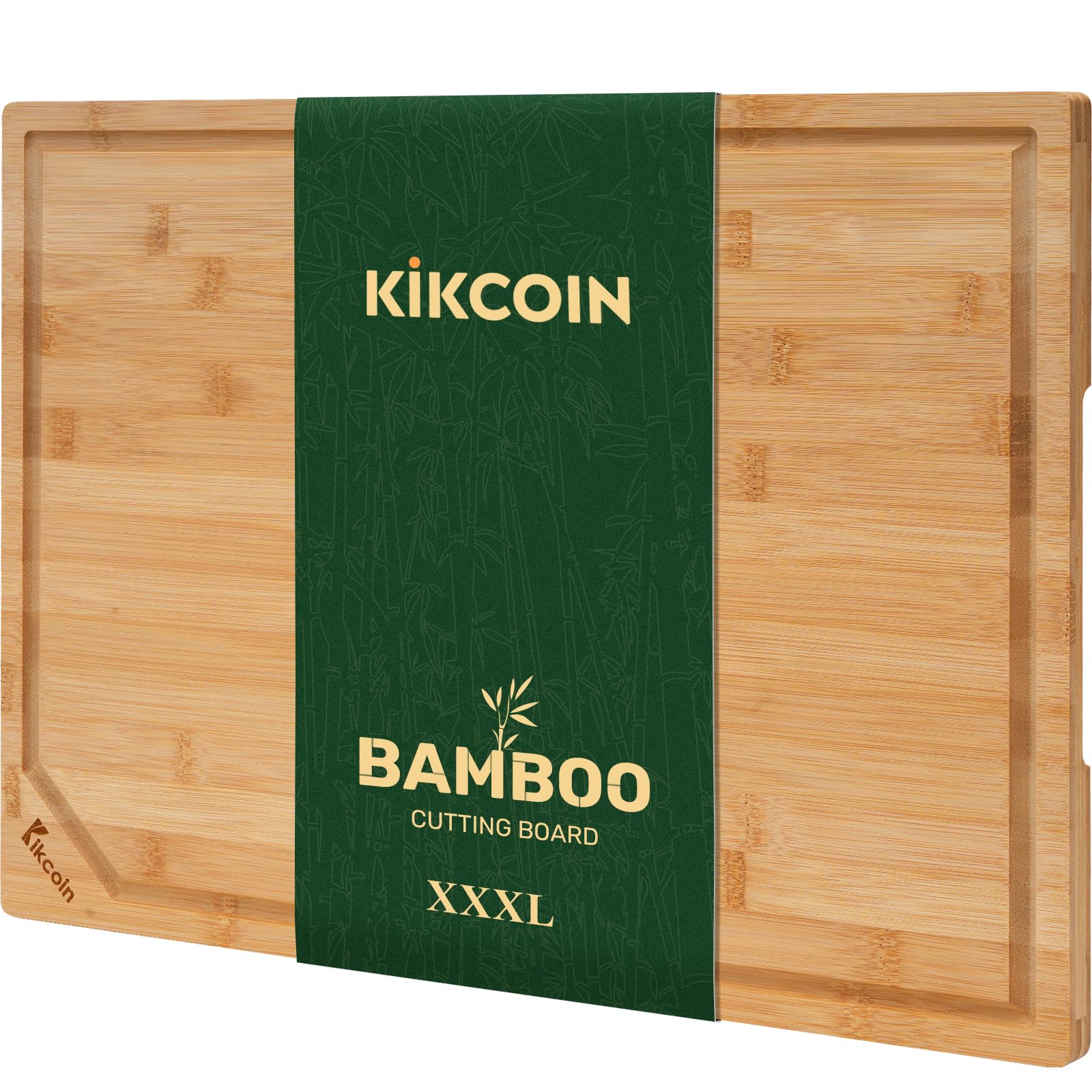 Kikcoin tabla de corte bambú 24x18: superficie amplia para preparar ingredientes.