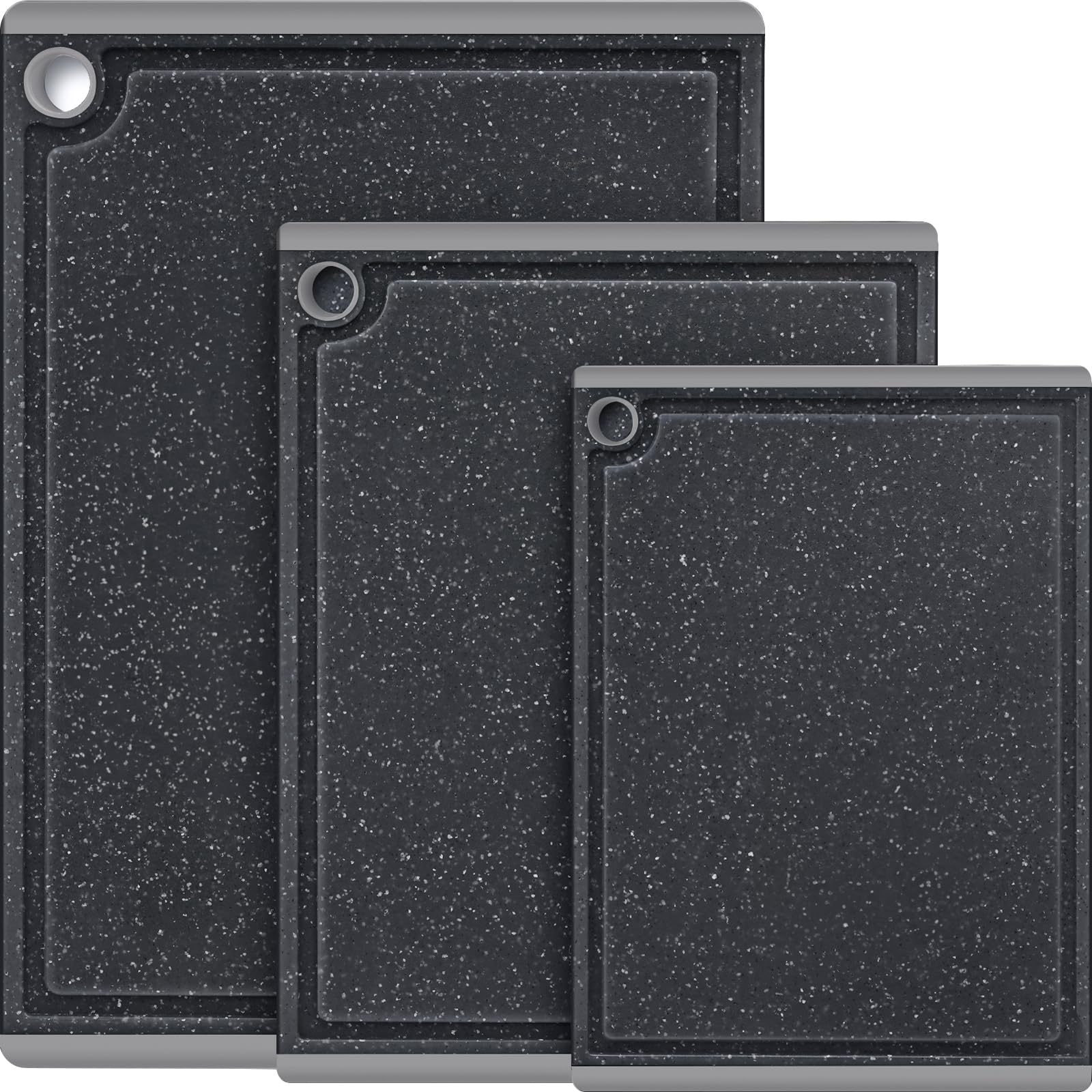 Kikcoin tabla de corte plástico gris claro grande estable para carnes y porciones grandes