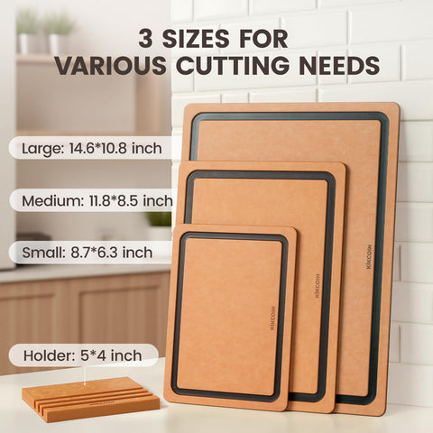 Kikcoin tabla grande de madera, superficie amplia para cortar ingredientes grandes.
