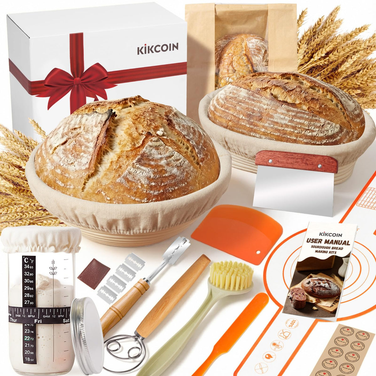 Kikcoin tarro de masa madre 24oz para monitorear fermentación y mediciones
