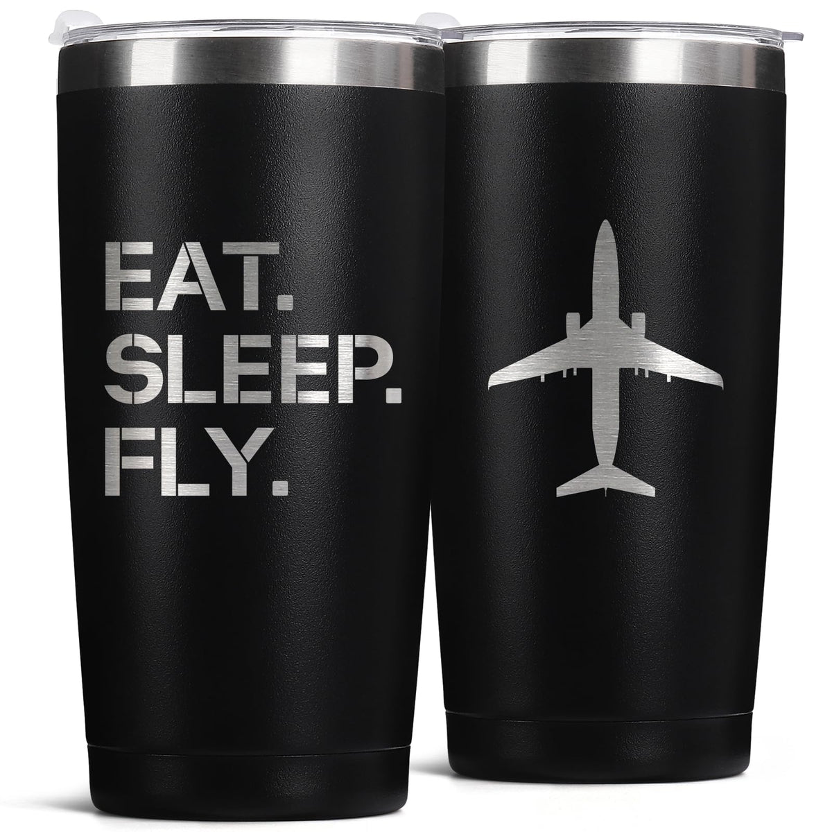 Vaso 20oz de KIKERRO para piloto con tapa, ideal para viajes.
