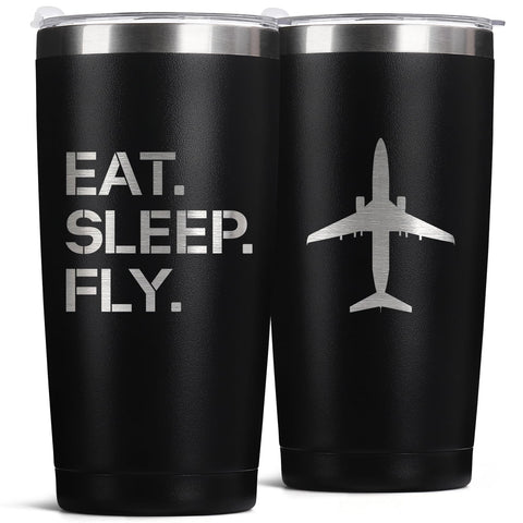 Vaso 20oz de KIKERRO para piloto con tapa, ideal para viajes.