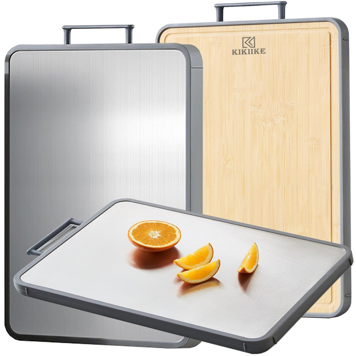 KIKIIKE tabla para frutas con titanio resistente a arañazos.