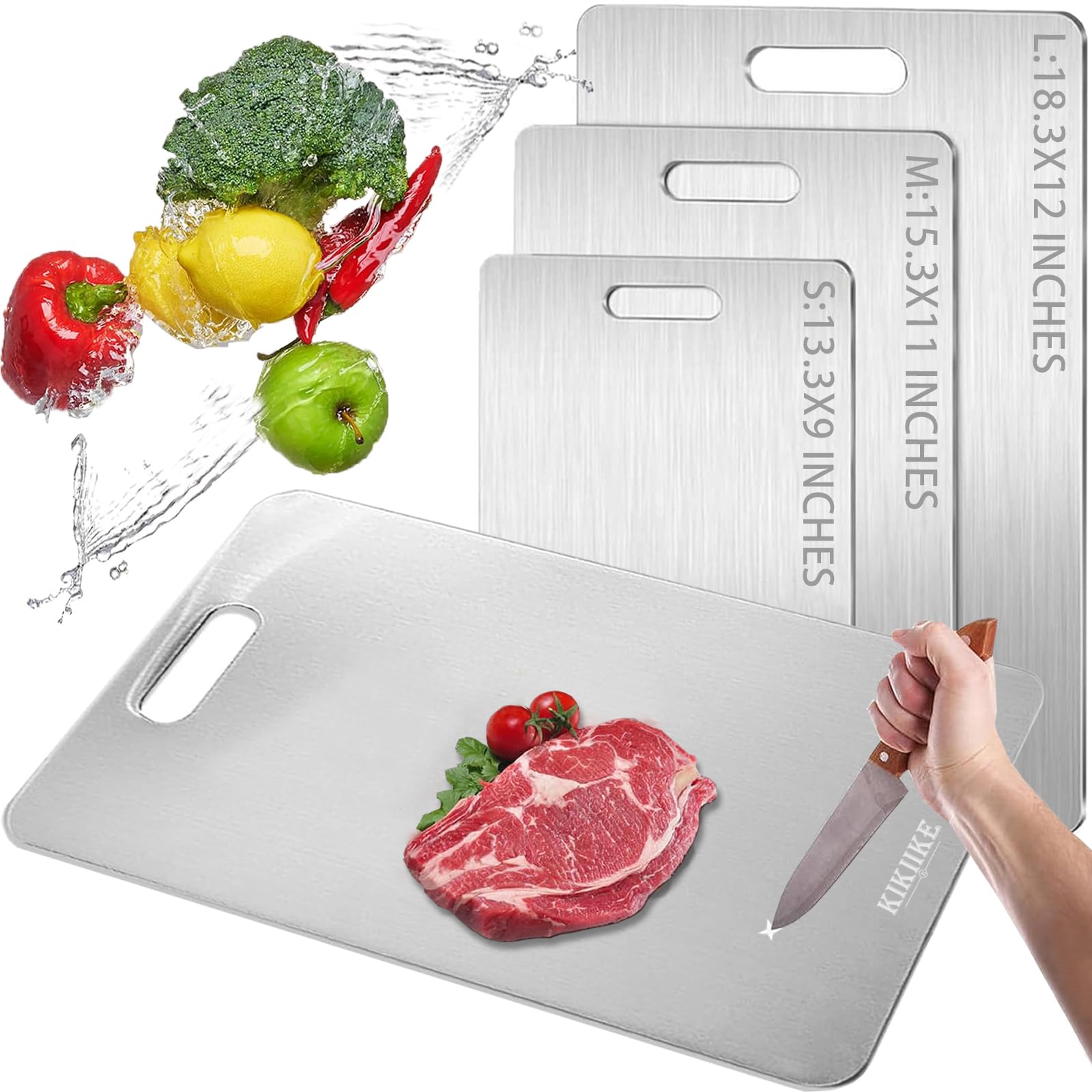 KIKIIKE tabla de titanio de doble cara para cortes limpios en la cocina