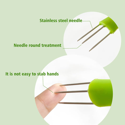 KIKINIKO Pickle Fork en acción para tentempié rápido.