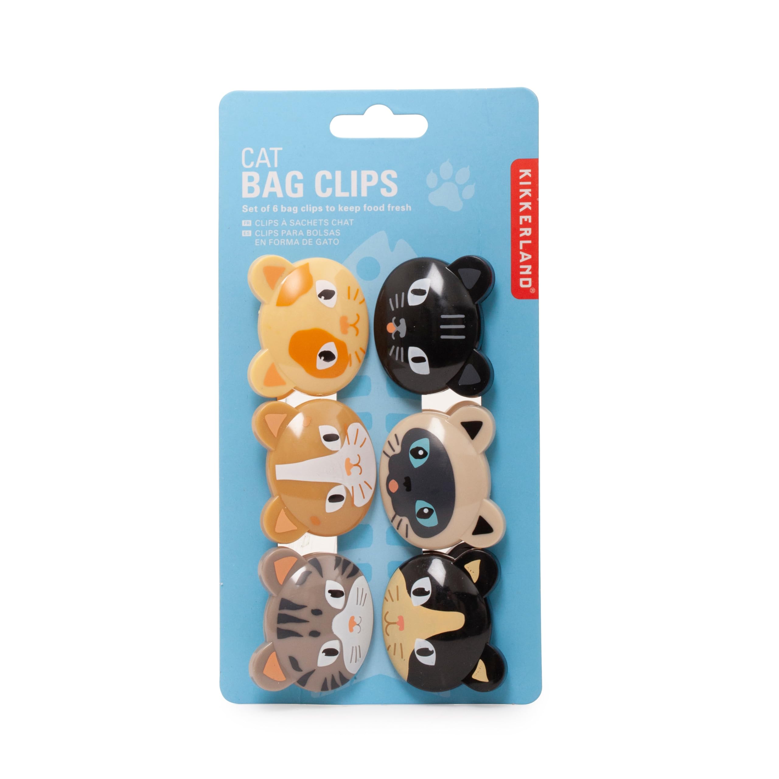 Uso versátil para notas y papeles con clips de gato Kikkerland.