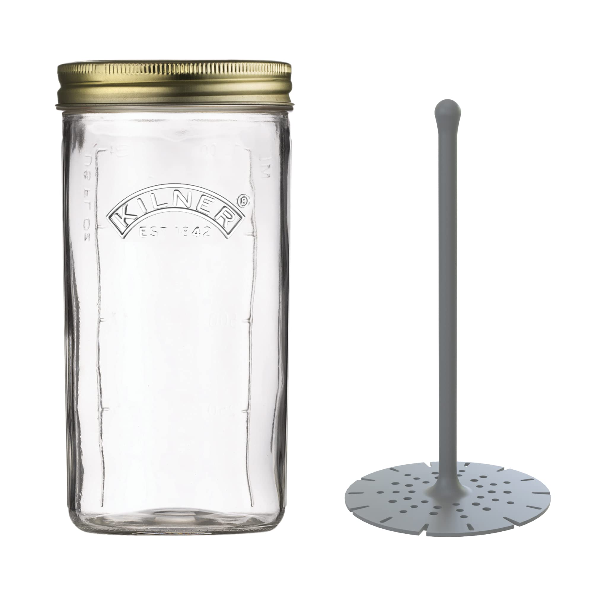 Kilner bote encurtidos con levitador drenaje eficaz para servir.