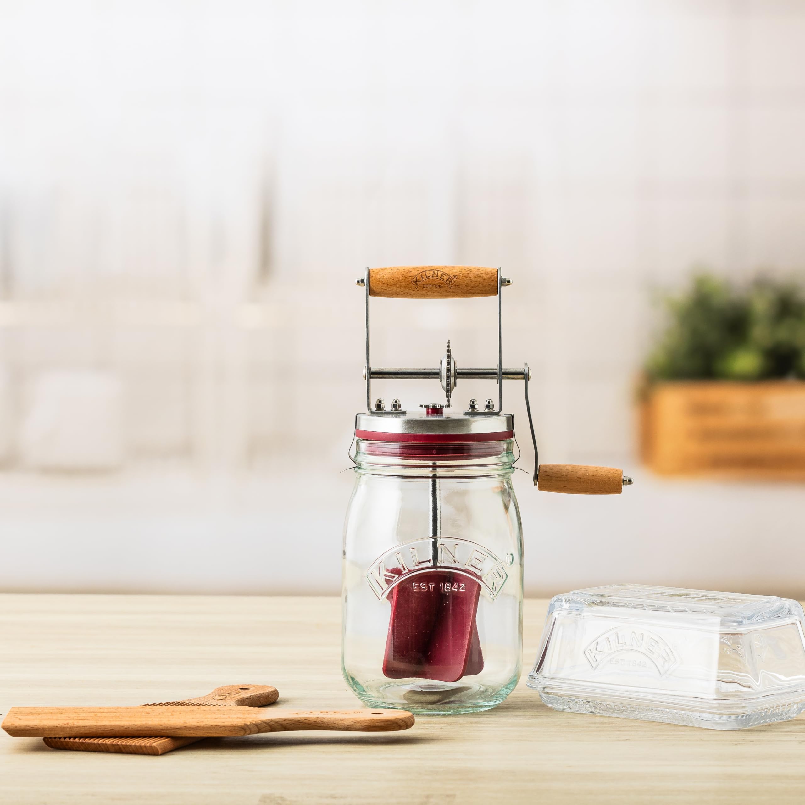 Kilner capacidad 34 oz, ideal para lotes grandes de mantequilla.