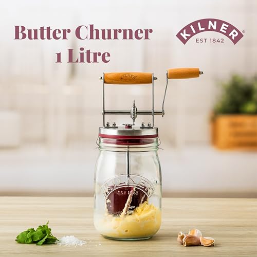 Kilner jarra cristal 34oz, capacidad amplia para lotes de mantequilla.