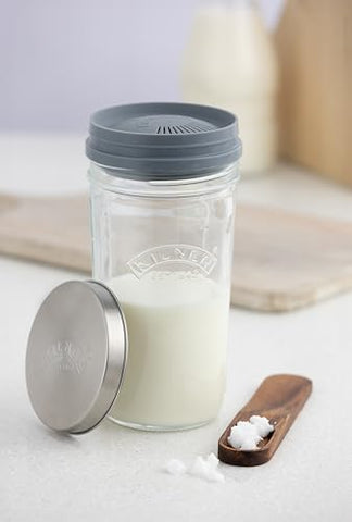Kilner Kefir Set, tapa de acero inoxidable para sellar fermentación.