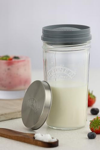 Kilner Kefir Set, filtro de silicona para colar kefir sin esfuerzo.