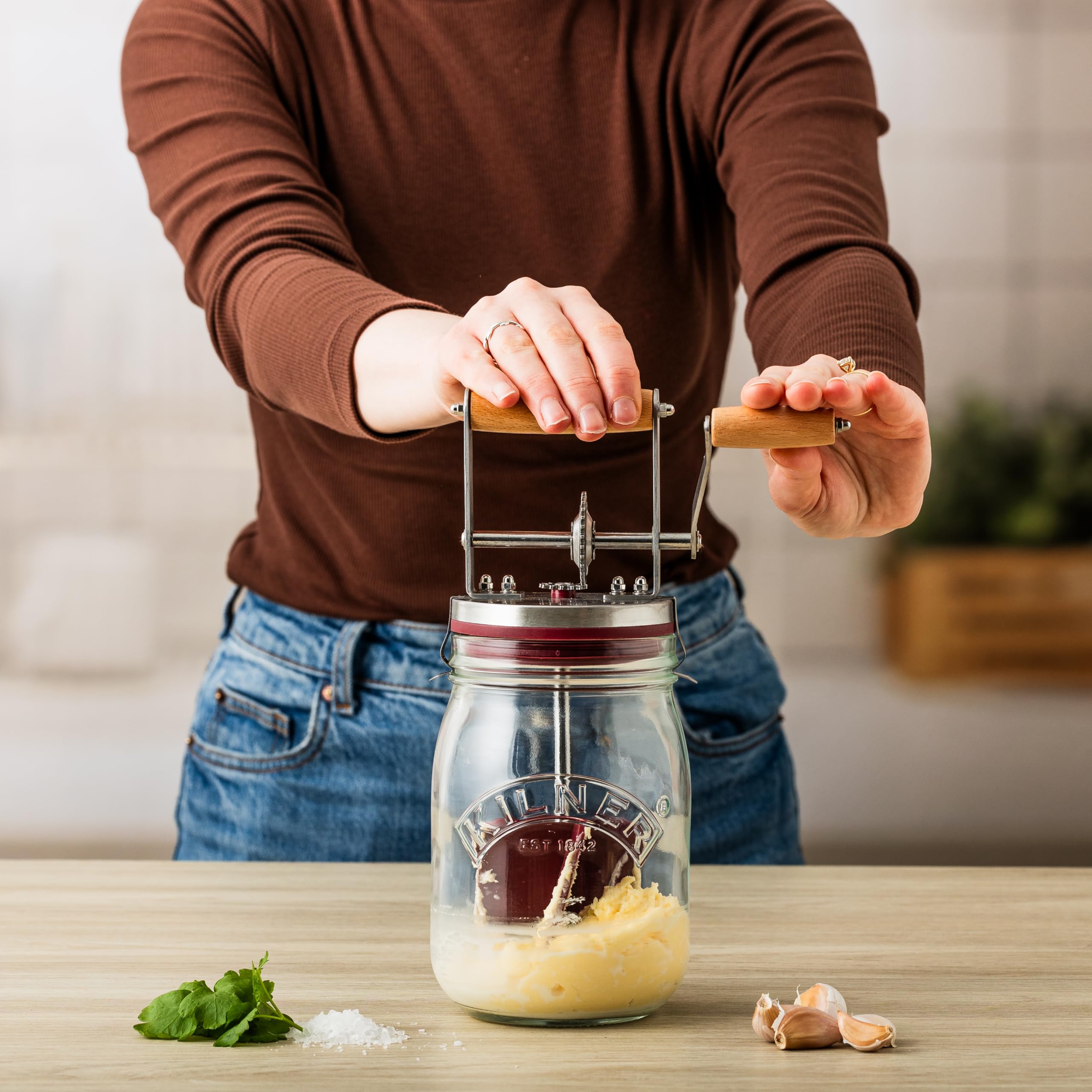 Kilner rinde media taza por lote, crema de 10.1 oz.