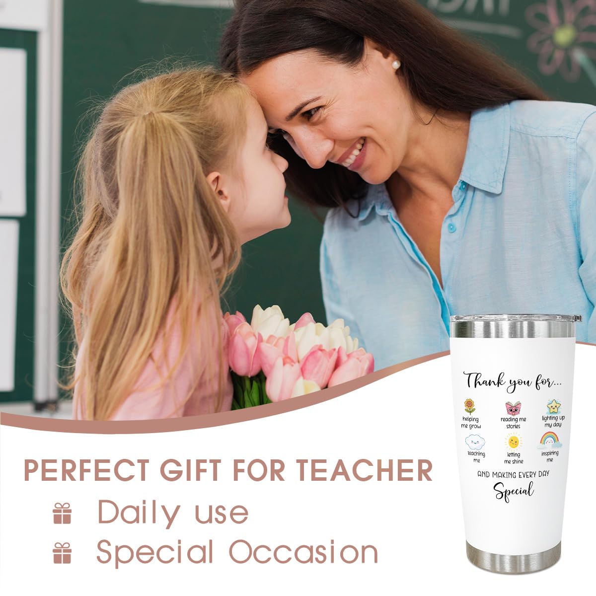 Vaso térmico Kilyhome con tapa libre de BPA para beber con facilidad.
