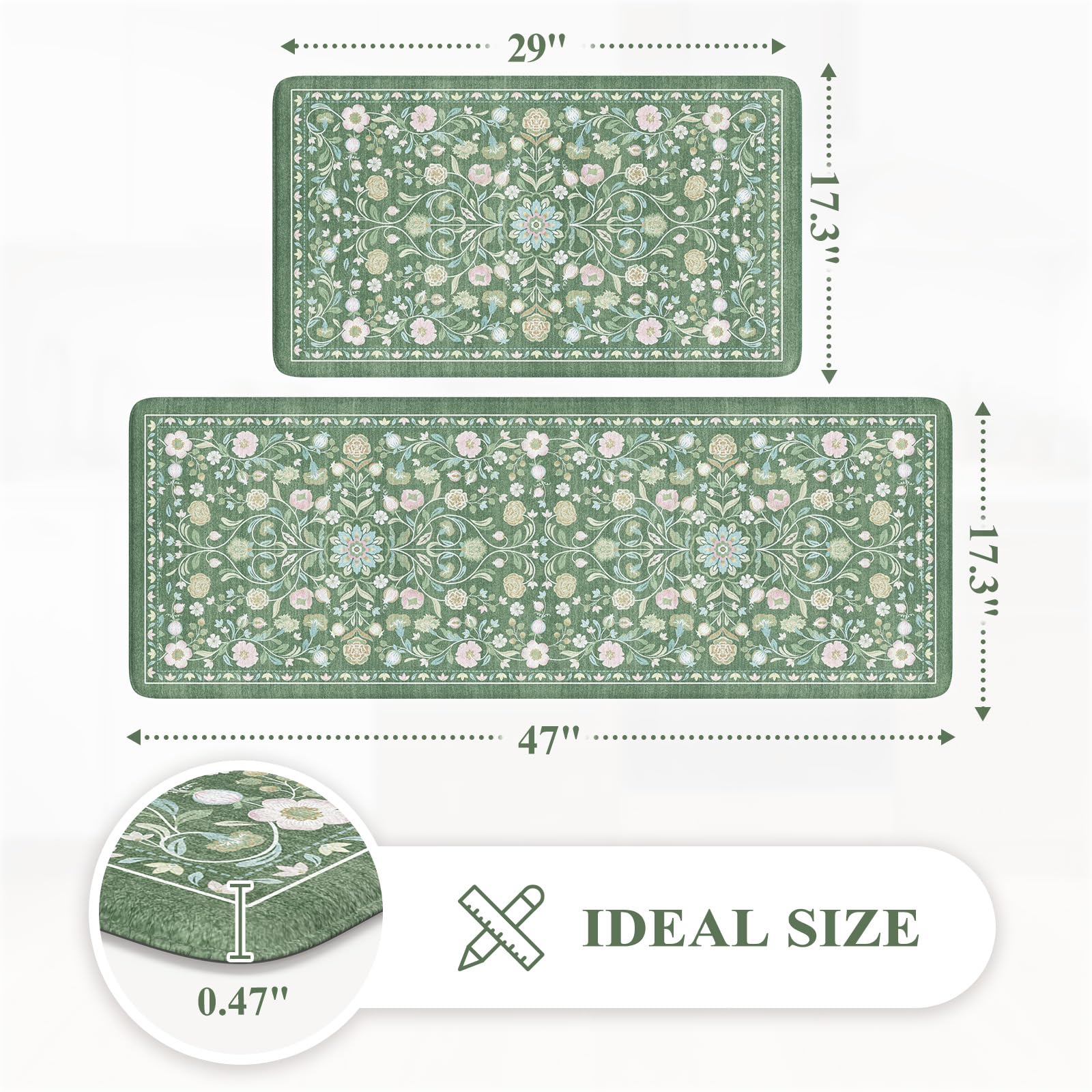 KIMODE alfombra cocina con diseño floral vintage aporta estilo y calidez