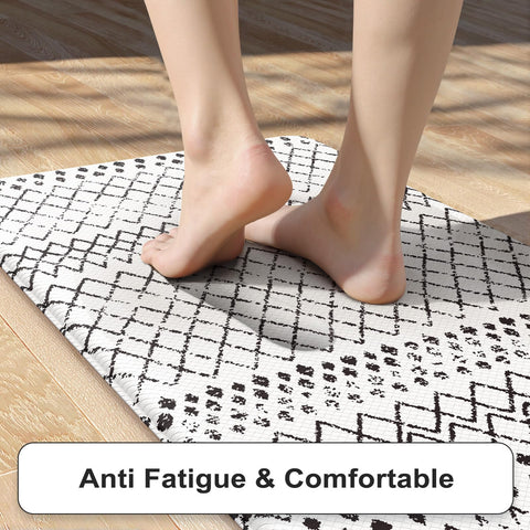 KIMODE juego de 2 alfombras rectangulares para cocina con estilo negro y blanco