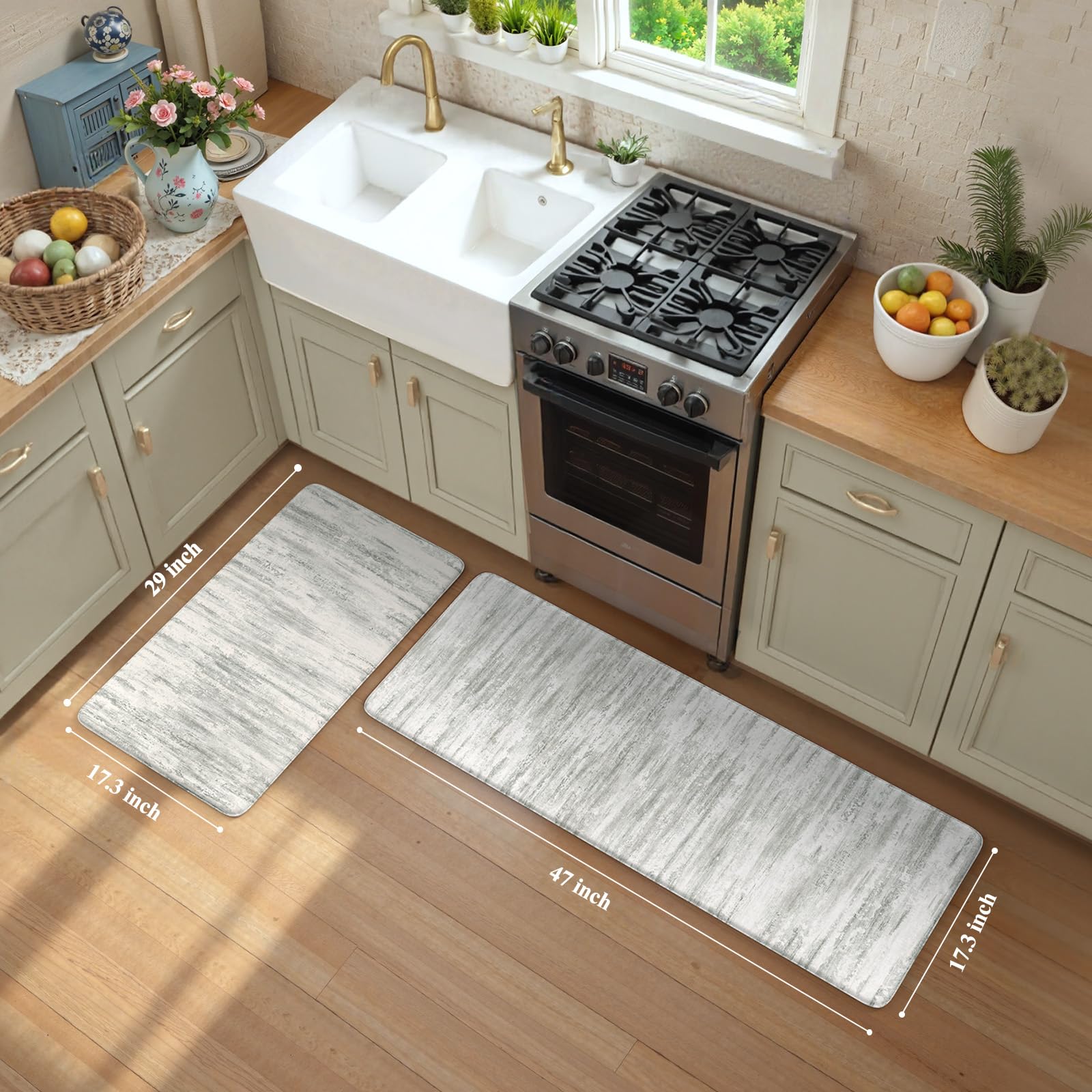 KIMODE diseño farmhous-abstracto cocina 47x17, estilo versátil para decorar.
