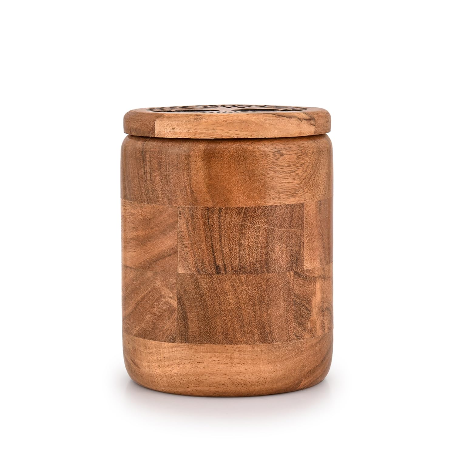 Kimona jarra, tapa de madera con grabado arbol-de-la-vida, cierre hermético.