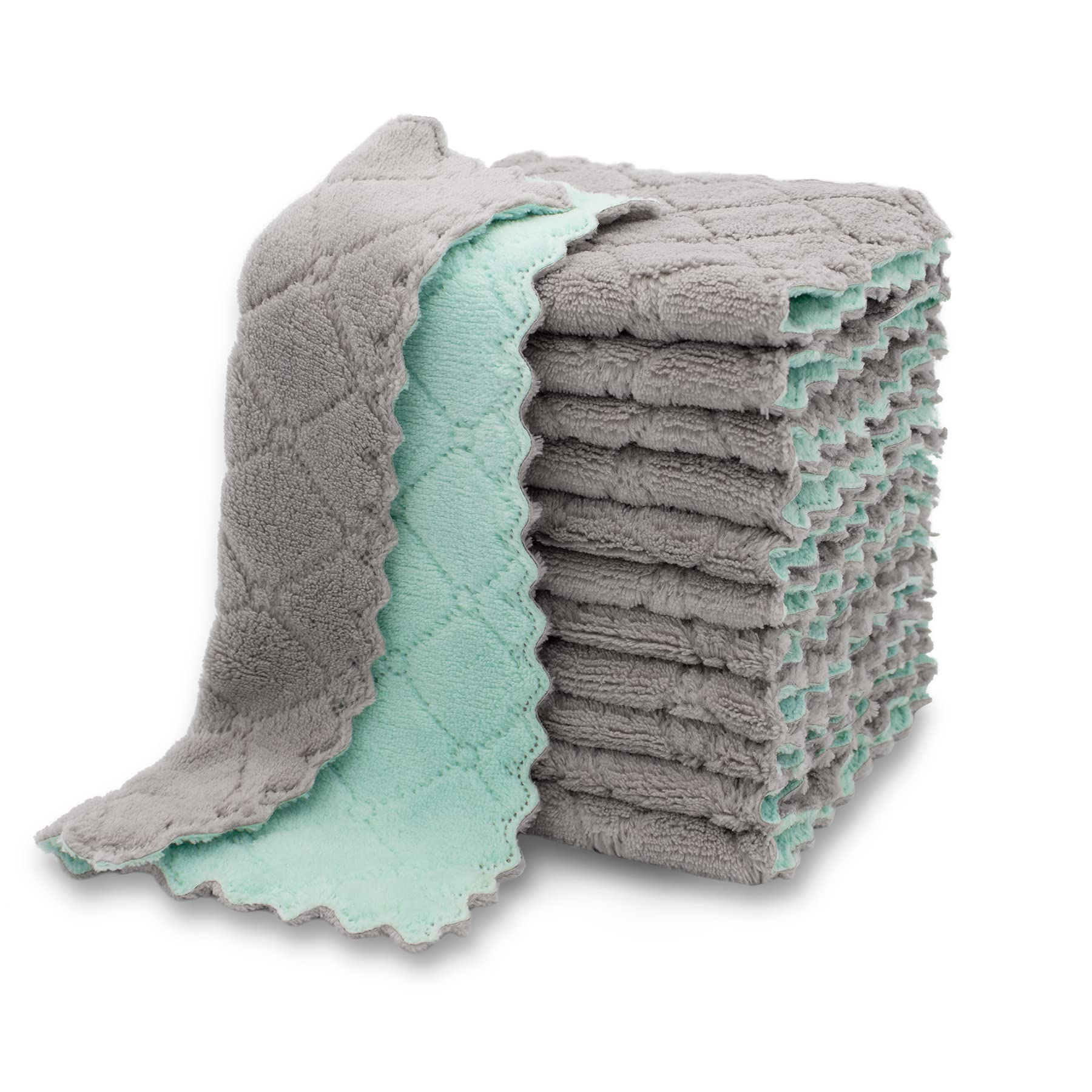 Kimteny: toallas de cocina, terciopelo coral, secado rápido para platos y manos.