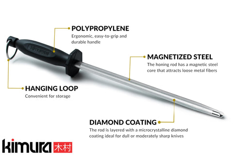 Kimura afilador diamante con mango ergonómico, uso diario para cuchillos de todo tamaño.