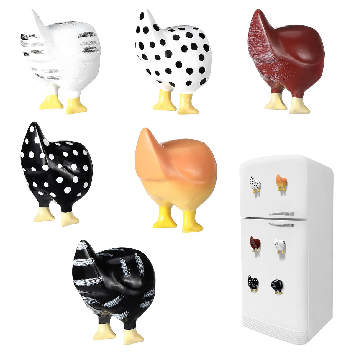 Imanes Kingdder de pollo para nevera: decoración divertida y práctica para notas.