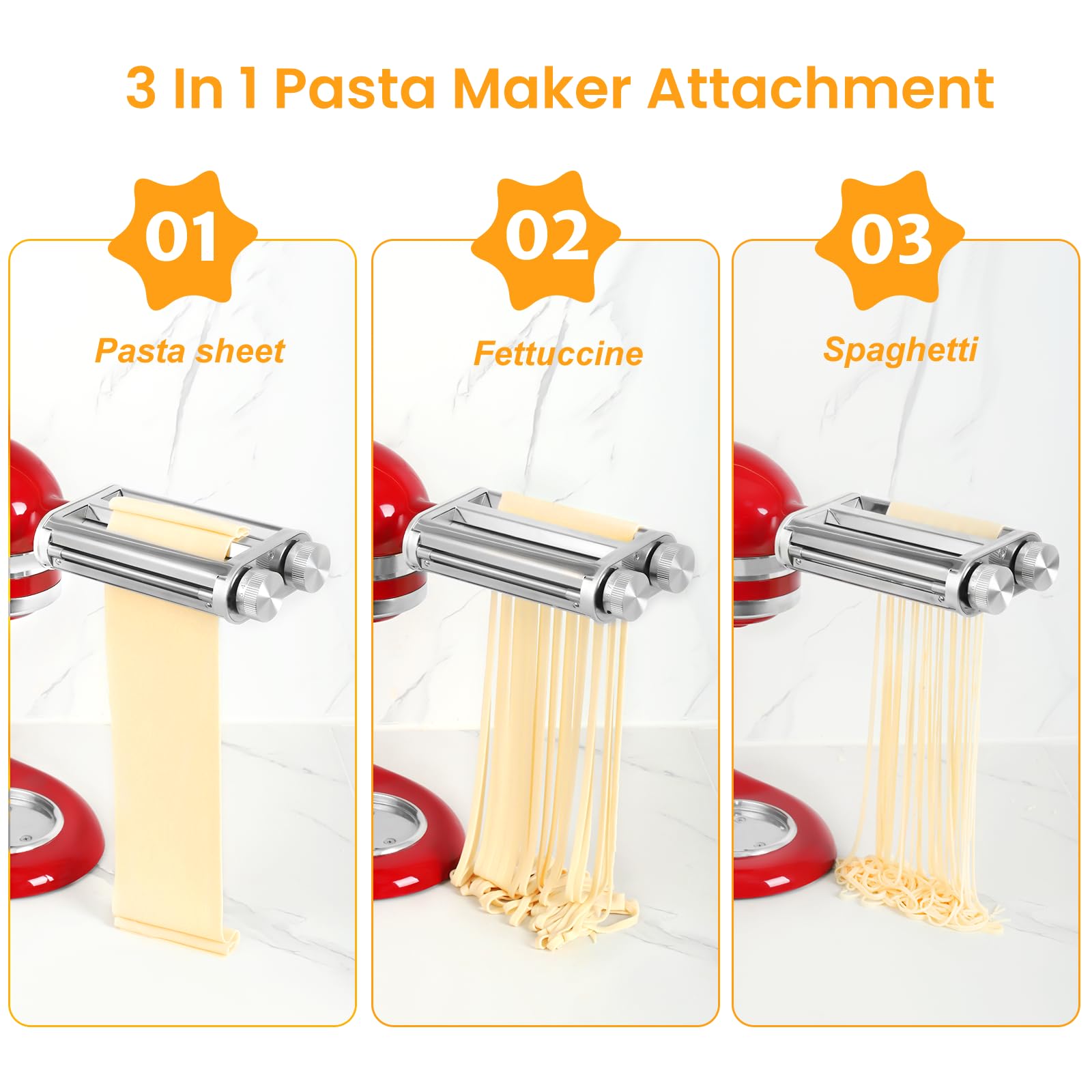KINGEAGLE cortadores espagueti y fettuccine para KitchenAid, cortes precisos para platos variados