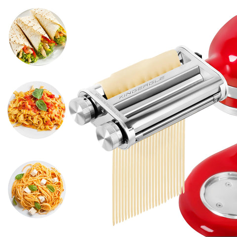 KINGEAGLE rodillo de pasta para KitchenAid, láminas uniformes para fideos caseros