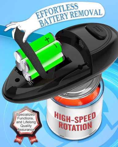 KingGardan abrelatas eléctrico funciona con baterías AA para uso móvil.