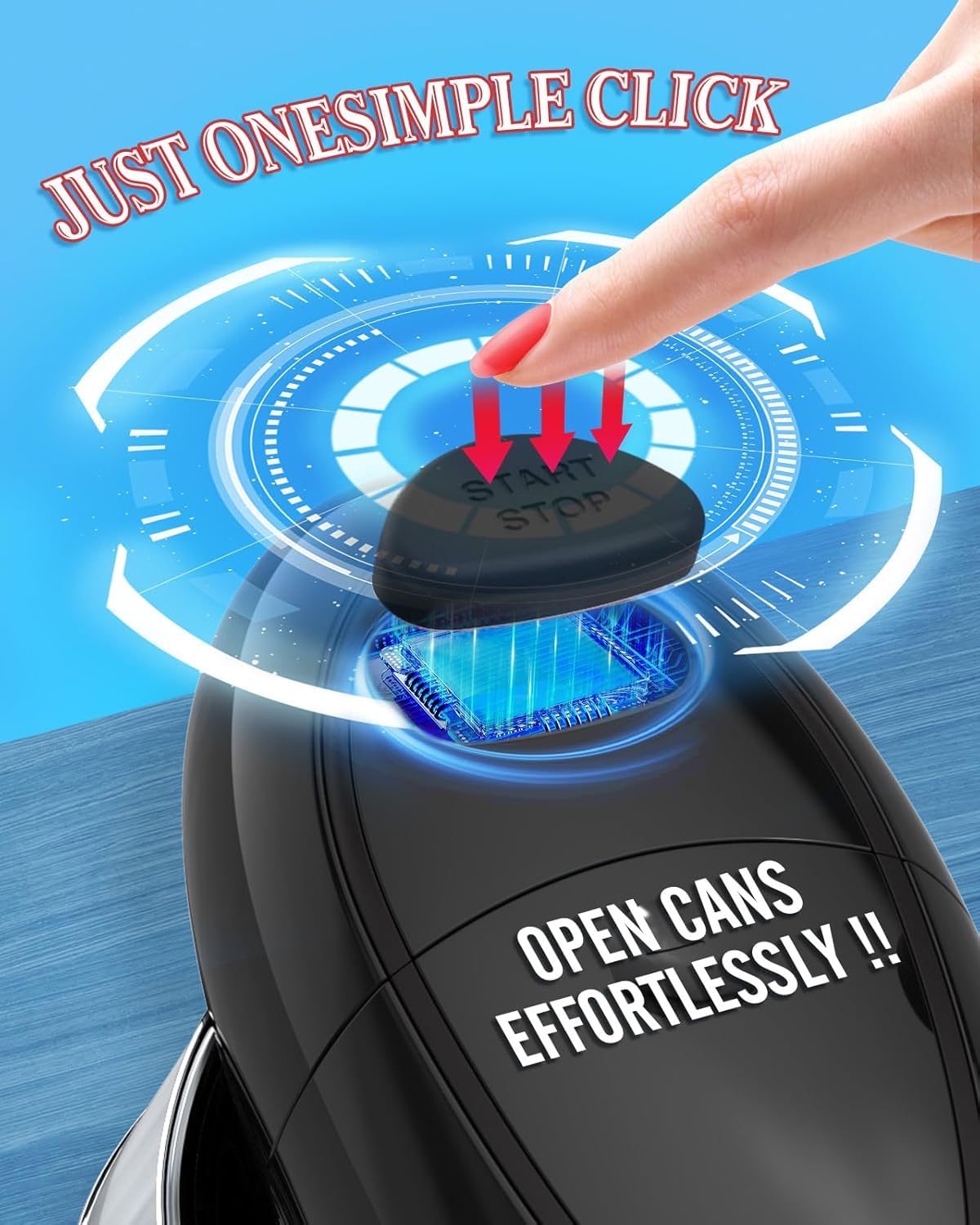 KingGardan abrelatas eléctrico con rotación 360° ofrece corte suave.