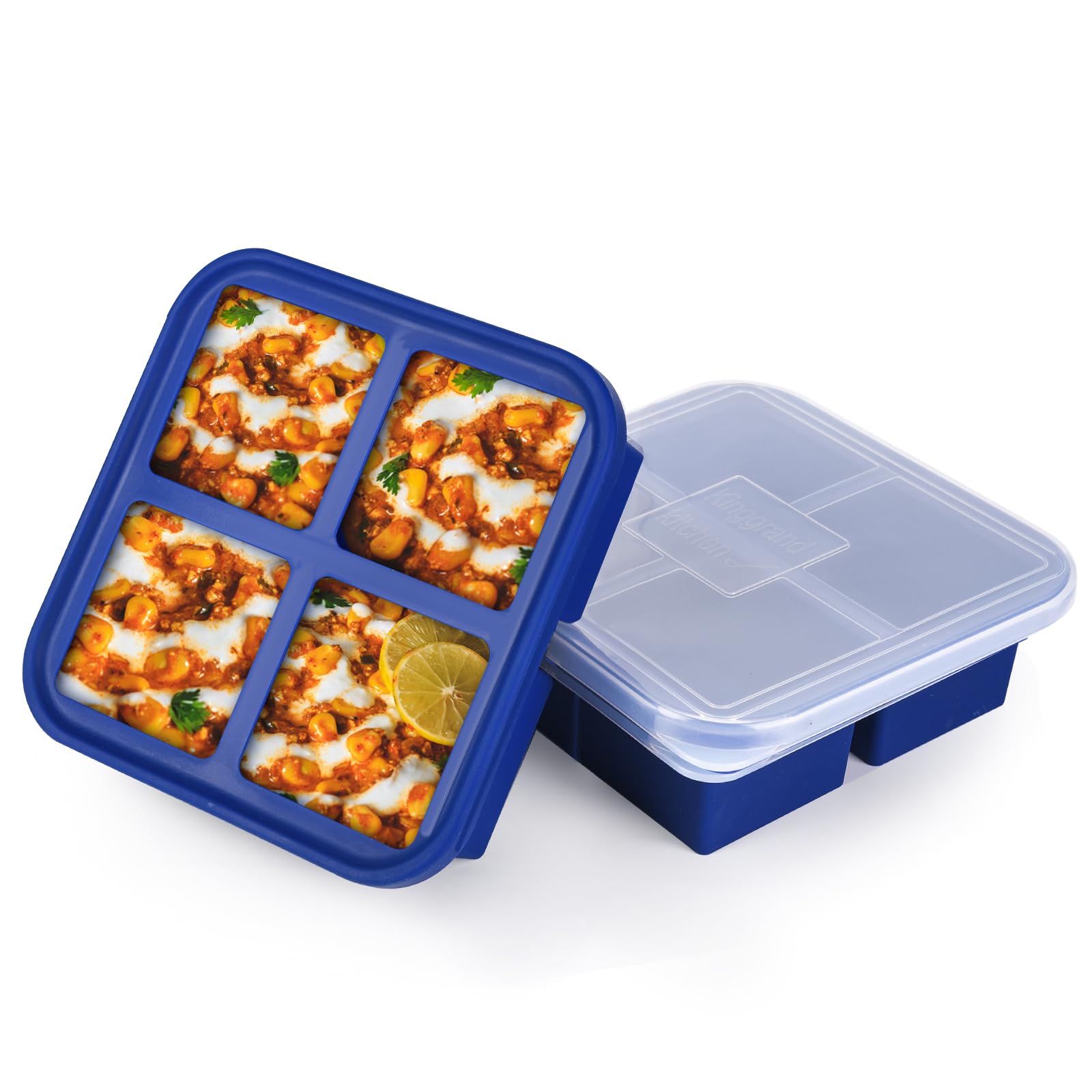 Kinggrand Kitchen moldes congelador 1 taza con tapa para porciones rápidas
