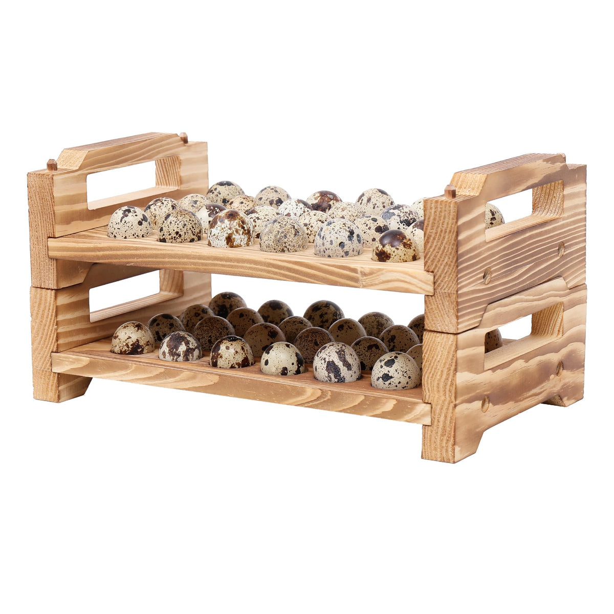 KingLin portahuevos codorniz dos-niveles, ahorro de espacio para huevos frescos.